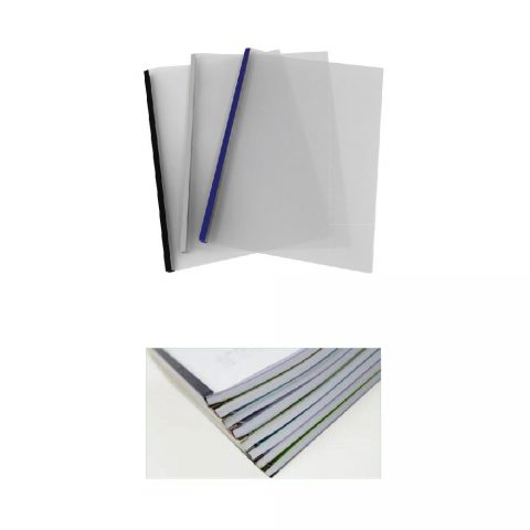 Mapicover-1 mm Vip Siyah Metal  Sırtlı Isısal Cilt Kapağı Şeffaf +Şeffaf