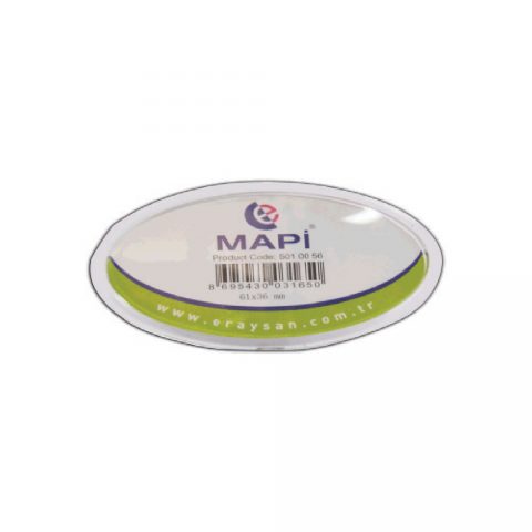 Mapi K11 Şeffaf İsimlik 61x36mm Oval 25 Adet