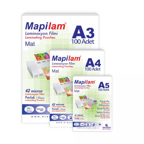 Mapilam 42 Mic. A-3 Mat Polyester  200 Adet Laminasyon Filmi         