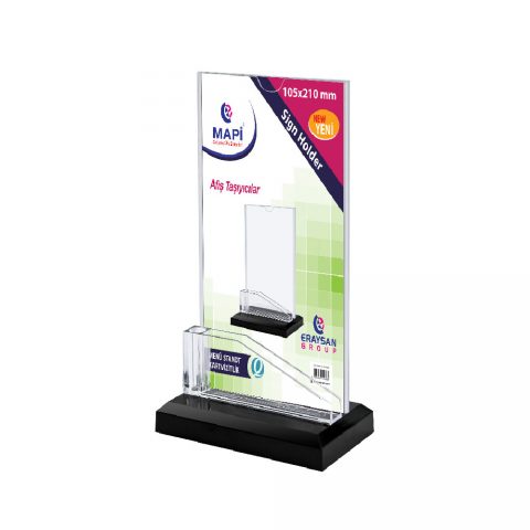 Mapi Menü Stand Kartvizitlikli 105x210 mm Dikey
