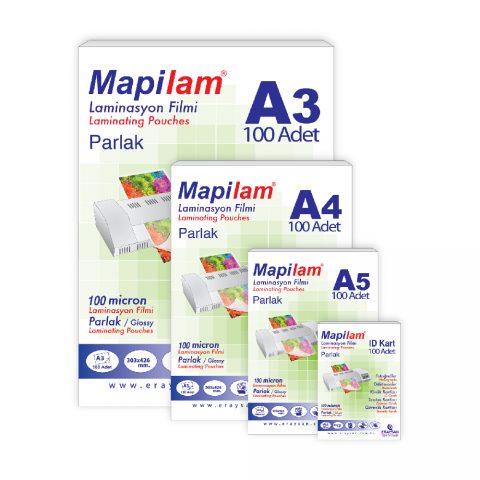 Mapilam 100mic 78x102mm Parlak Polyester 100 Ad. Laminasyon Filmi    