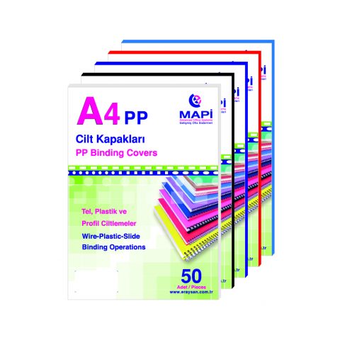 Mapibind 600 Mic. PP A4 Ciltleme Kapağı Lacivert 50 Adet