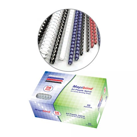 Mapibind-6mm Plastik Spiral Beyaz  100 Adet
