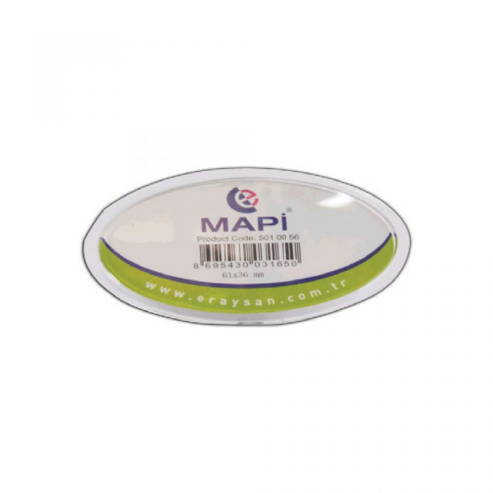 Mapi K11 Şeffaf İsimlik 61x36mm Oval 25 Adet