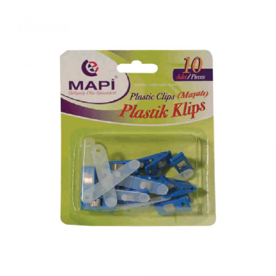 Mapi Plastik Maşalı Klips Lacivert 10 Adet Blisterli