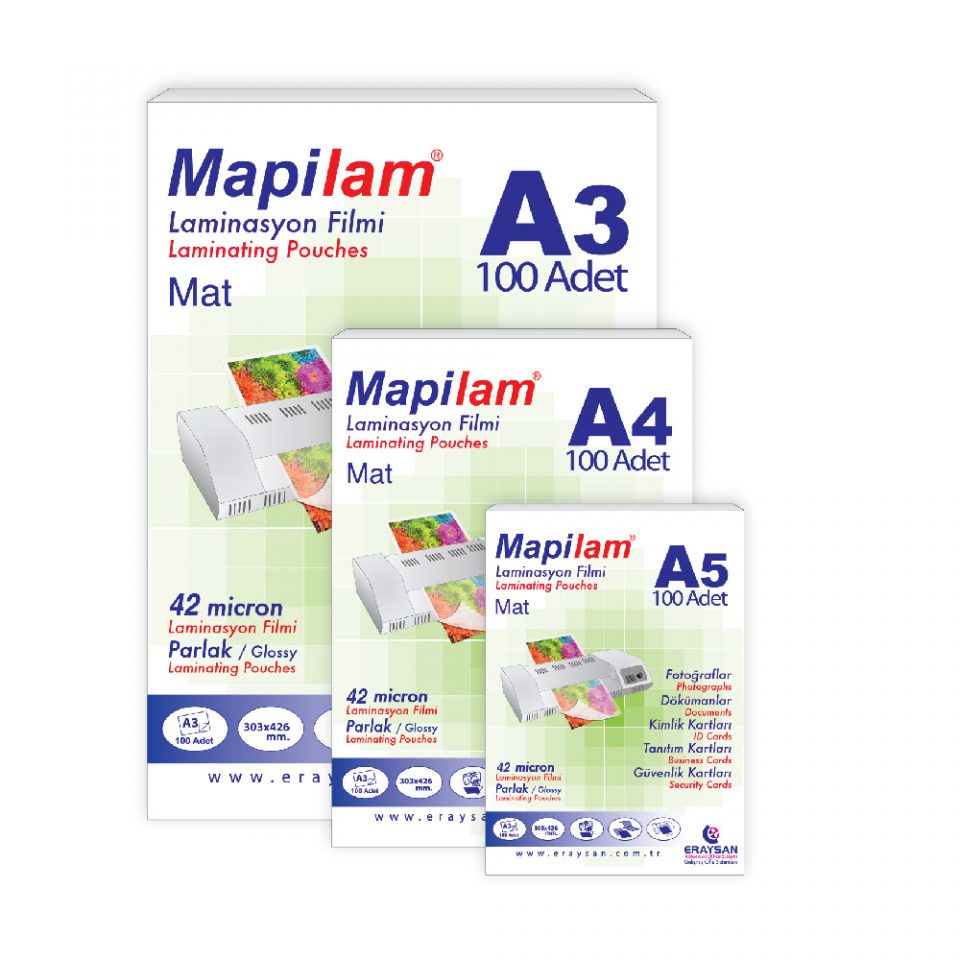Mapilam 80Mic.A-5 Mat Polyester 100 Ad. Laminasyon Filmi          