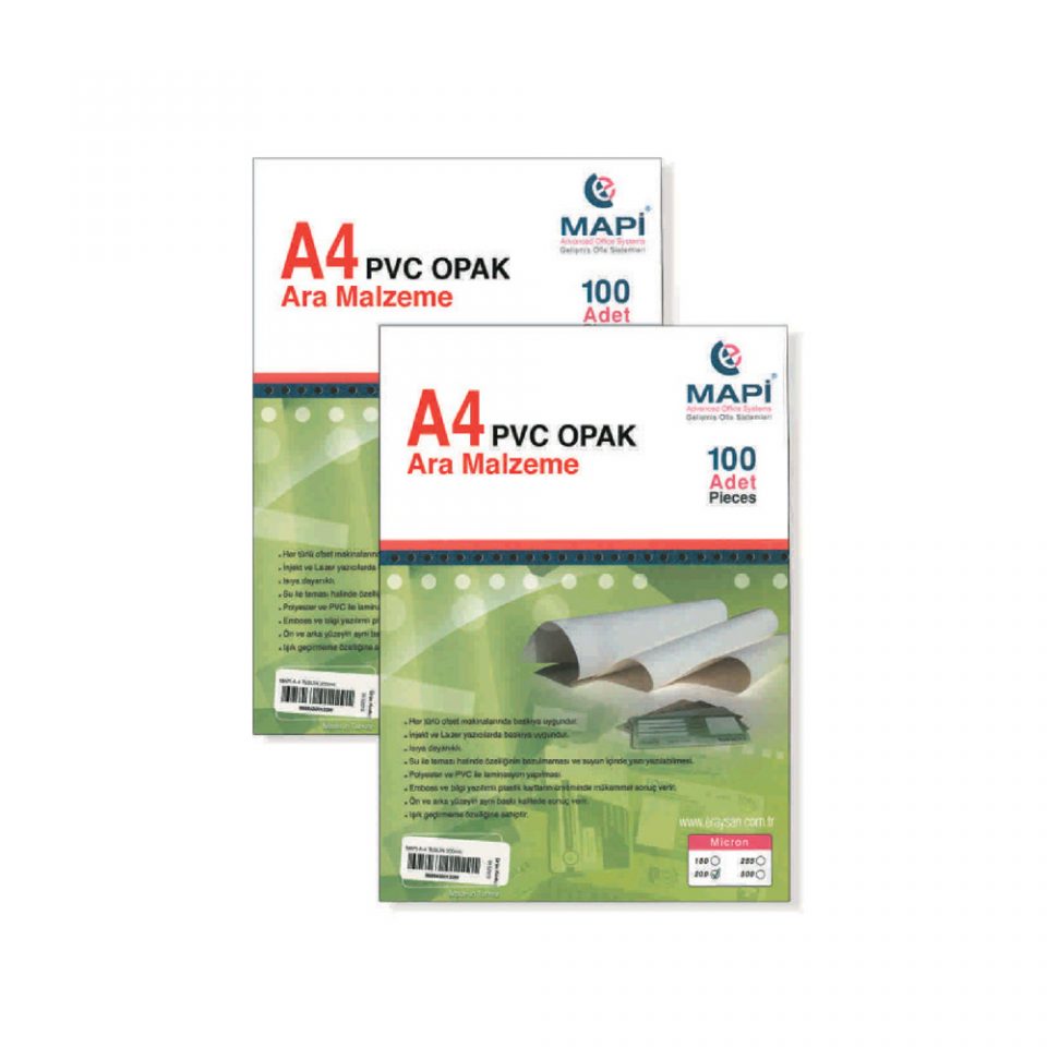 Mapi Opak Pvc Ara Malzeme 105X310  100mic. 100 Ad.