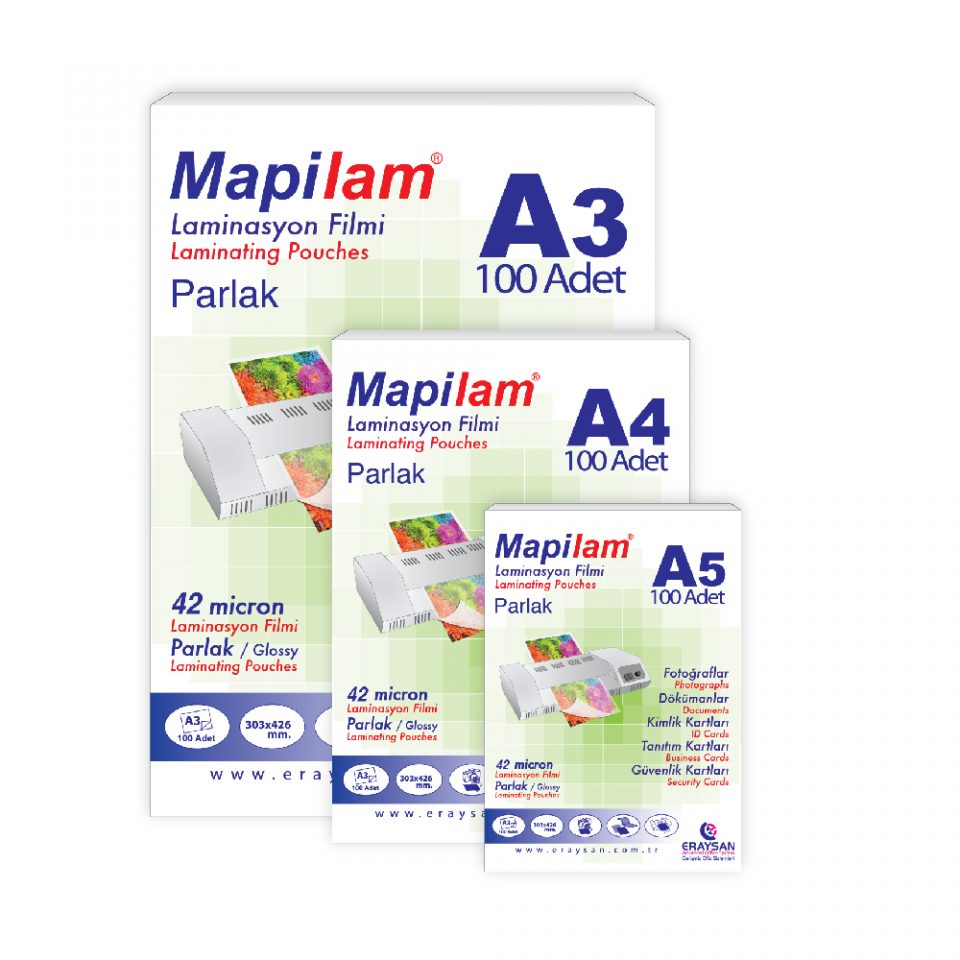 Mapilam 80mic. Parlak Polyester  100 Ad. Laminasyon Filmi       