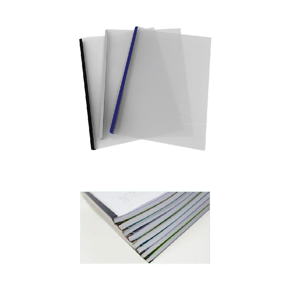Mapicover-1 mm Vip Siyah Metal  Sırtlı Isısal Cilt Kapağı Şeffaf +Şeffaf