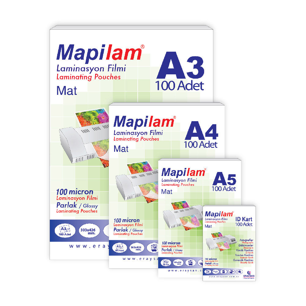 Mapilam 125Mic.A-3 Mat Polyester 100 Ad. Laminasyon Filmi         